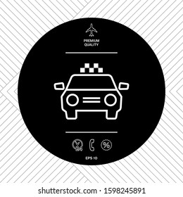 Taxi Car with chequered patern. Graphic elements for your design