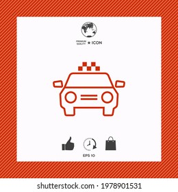 Taxi Car with chequered patern. Signs and symbols for your design