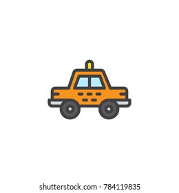 Taxi car filled outline icon, line vector sign, linear colorful pictogram isolated on white. Symbol, logo illustration. Pixel perfect vector graphics