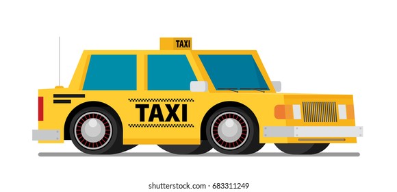 Taxi car flat design vector