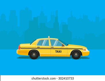 Taxi car. Flat styled illustration