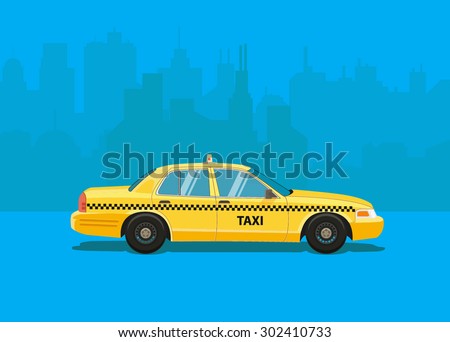 Taxi car. Flat styled illustration