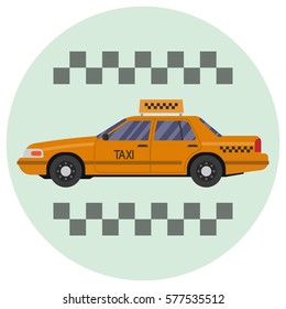 Taxi car. Flat vector illustration