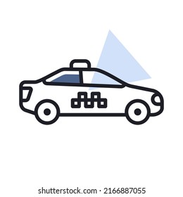 Taxi car flat vector isolated icon. Graph symbol for travel and tourism web site and apps design, logo, app, UI