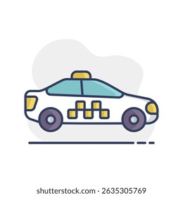 Icono aislado del Vector plano del coche del taxi. Símbolo del gráfico para el diseño del Sitio web y de los App del viaje y del turismo, logotipo, App, UI