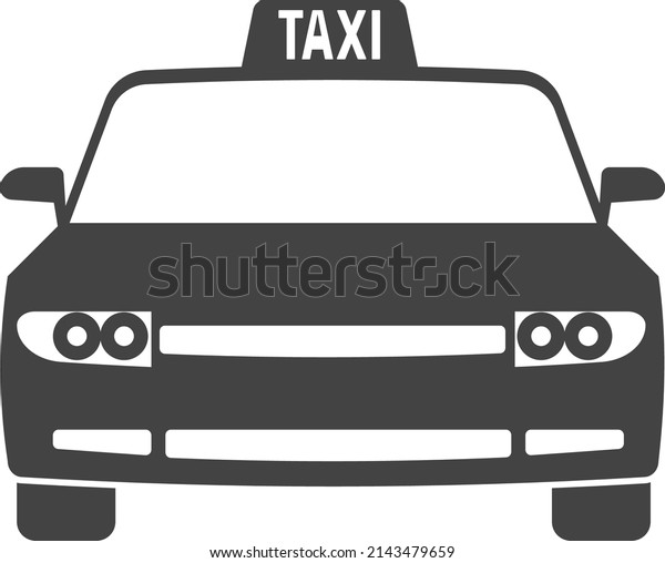 Taxi car front view.\
Black auto icon