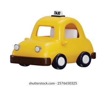 Taxi car icon 3d render concept of taxi vehicle street transport car design vector illustration