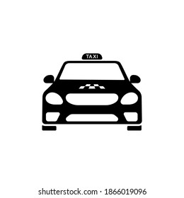 Taxi car icon in black. Design template. Vector on isolated white background. EPS 10