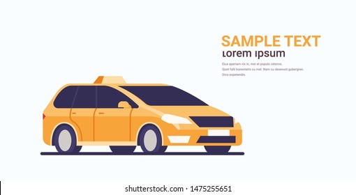 taxi car icon cab automobile passenger transportation service concept flat horizontal copy space