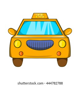 Taxi car icon in cartoon style on a white background