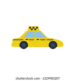 Taxi car icon. Flat color design. Vector illustration.