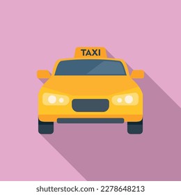 Taxi car icon flat vector. Airport transfer. Traffic plane