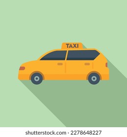 Taxi car icon flat vector. Terminal trip. Pickup tourist