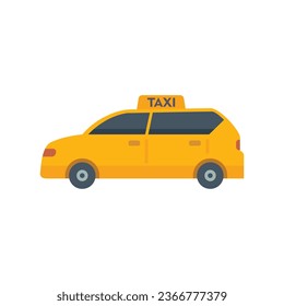 Vector plano con icono de taxi. Viaje de terminal. Visitantes aislados