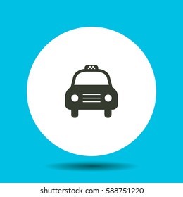 Taxi car icon. Flat vector illustration in black on white background.