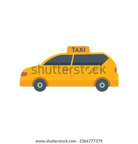 Taxi car icon flat vector. Terminal trip. Pickup tourist isolated