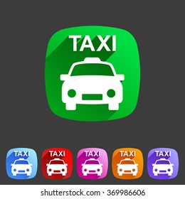 taxi car icon flat web sign symbol logo label