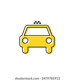 Taxi-Auto-Symbol. Vorderansicht. Taxi-Service-Vektorillustration