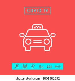 Icono de Taxi Car. Elementos gráficos para su diseño