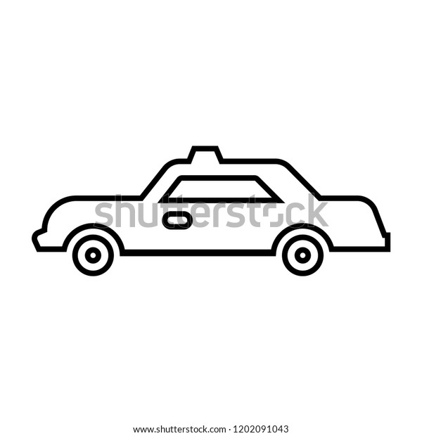 Taxi car icon linear
style