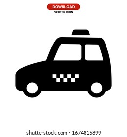 taxi car icon or logo isolated sign symbol vector illustration - high quality black style vector icons
