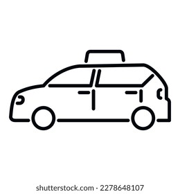 Taxi car icon outline vector. Terminal trip. Pickup tourist