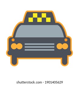 Icono o signo del coche de taxi, ilustración vectorial abstracta