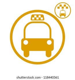Taxi car icon, vector.