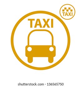 Taxi car icon, vector.