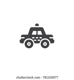 Taxi car icon vector, filled flat sign, solid pictogram isolated on white. Symbol, logo illustration