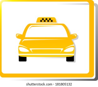 taxi car image on white background in frame