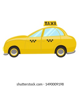 Taxi car isolated on a white background. Vector graphics.