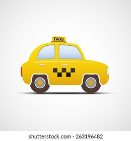 Taxi car isolated on white background. Vector image.