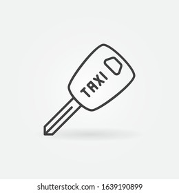 Taxi Car Key vector concept icon or symbol in thin line style