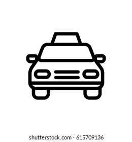 Taxi, car line flat vector icon for mobile application, button and website design. Illustration isolated on white background. EPS 10 design, logo, app, infographic.