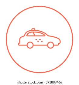 Taxi car line icon.