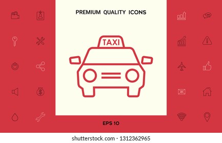 Taxi Car - line icon. Graphic elements for your design