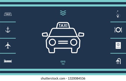 Taxi Car - line icon. Graphic elements for your design