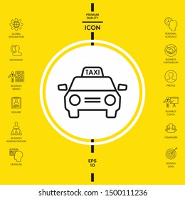 Taxi Car - line icon. Graphic elements for your design