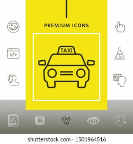 Taxi Car - line icon. Graphic elements for your design