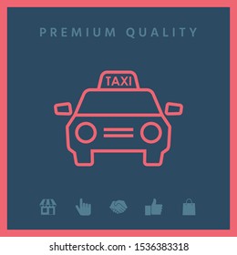 Taxi Car - line icon. Graphic elements for your design