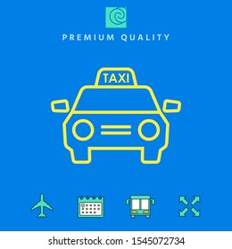 Taxi Car - line icon. Graphic elements for your design