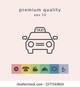 Taxi Car - line icon. Graphic elements for your design