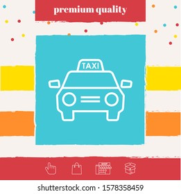Taxi Car - line icon. Graphic elements for your design
