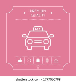 Taxi Car - line icon. Graphic elements for your design