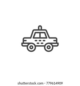 Taxi car line icon, outline vector sign, linear style pictogram isolated on white. Symbol, logo illustration. Editable stroke