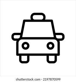 Taxi car line icon vector graphic illustration