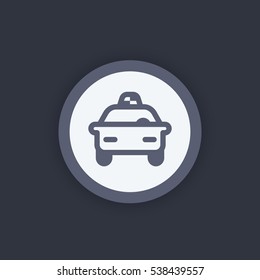 taxi car line vector icon