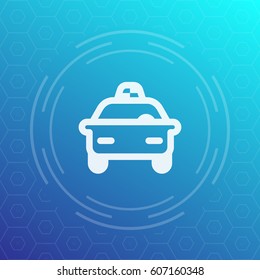 taxi car linear icon