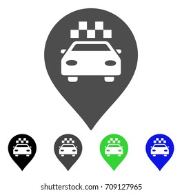 Taxi Car Marker vector pictogram. Style is a flat graphic symbol in black, grey, blue, green color versions. Designed for web and mobile apps.